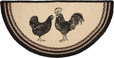 Sawyer Mill Charcoal Poultry Jute Braided Rug Half Circle 16.5
